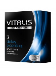 Презервативы VITALIS PREMIUM delay   cooling с охлаждающим эффектом - 3 шт. - Vitalis - купить с доставкой в Севастополе