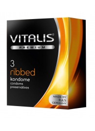 Ребристые презервативы VITALIS PREMIUM ribbed - 3 шт. - Vitalis - купить с доставкой в Севастополе