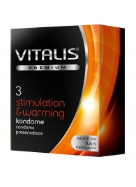 Презервативы VITALIS PREMIUM stimulation   warming с согревающим эффектом - 3 шт. - Vitalis - купить с доставкой в Севастополе