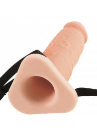 Телесный реалистичный фаллоимитатор с полостью Silicone Hollow Extension - 20 см. - Pipedream - купить с доставкой в Севастополе