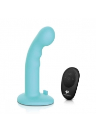 Голубая изогнутая насадка 6in Remote Control Ripple P-Spot G-Spot на черных трусиках - 16 см. - Pegasus - купить с доставкой в Севастополе