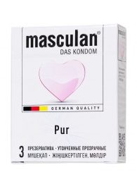 Супертонкие презервативы Masculan Pur - 3 шт. - Masculan - купить с доставкой в Севастополе