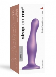 Фиолетовая насадка Strap-On-Me Dildo Plug Curvy size L - Strap-on-me - купить с доставкой в Севастополе