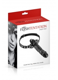 Черный кляп-фаллоимитатор Double Penis Gag - Fetish Tentation - купить с доставкой в Севастополе