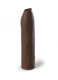 Коричневая насадка-удлинитель Uncut Silicone Penis Enhancer - 17,8 см. - Pipedream - в Севастополе купить с доставкой