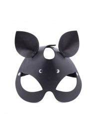 Черная кожаная маска  Кошка  с маленькими ушками - Crazy Handmade - купить с доставкой в Севастополе