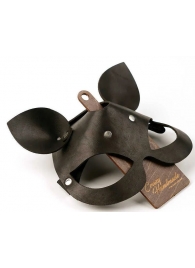 Черная кожаная маска  Кошка  с маленькими ушками - Crazy Handmade - купить с доставкой в Севастополе