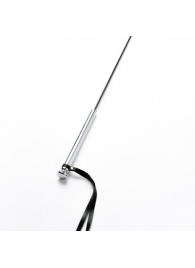 Черный кожаный стек с гладкой ручкой - 55 см. - Crazy Handmade - купить с доставкой в Севастополе