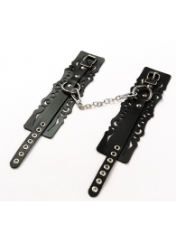 Узорчатые кожаные оковы с регулируемыми ремешками - Crazy Handmade - купить с доставкой в Севастополе