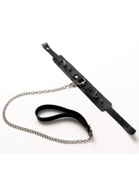 Черный ошейник с шипами и поводком - Crazy Handmade - купить с доставкой в Севастополе