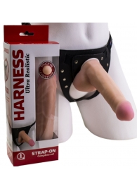 Страпон Harness из двух предметов: трусики с плугом и насадка-фаллос - 17 см. - LOVETOY (А-Полимер) - купить с доставкой в Севастополе