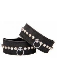 Черные поножи Diamond Studded Ankle Cuffs - Shots Media BV - купить с доставкой в Севастополе