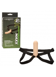 Телесный фаллопротез из силикона Extension with Harness - 15,75 см. - California Exotic Novelties - купить с доставкой в Севастополе