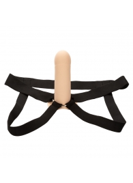 Телесный фаллопротез из силикона Extension with Harness - 15,75 см. - California Exotic Novelties - купить с доставкой в Севастополе