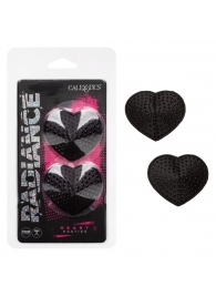 Черные пэстисы в форме сердечек Heart Pasties - California Exotic Novelties - купить с доставкой в Севастополе