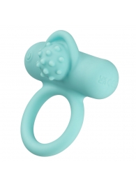 Аквамариновое эрекционное виброкольцо Silicone Rechargeable Nubby Lover’s Delight - California Exotic Novelties - в Севастополе купить с доставкой