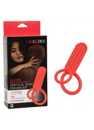 Красное эрекционное кольцо Silicone Rechargeable Vertical Dual Enhancer - California Exotic Novelties - в Севастополе купить с доставкой