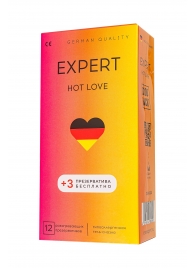 Презервативы EXPERT Hot Love с разогревающим эффектом - 12 шт.(+3 в подарок) - Expert - купить с доставкой в Севастополе