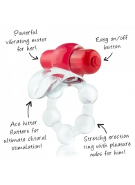 Виброкольцо с язычком и красным виброэлементом Overtime - Screaming O - в Севастополе купить с доставкой