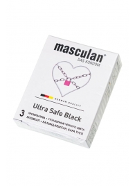 Ультрапрочные презервативы Masculan Ultra Safe Black - 3 шт. - Masculan - купить с доставкой в Севастополе