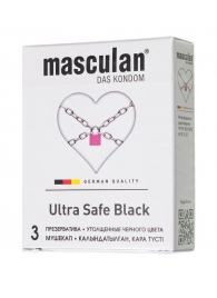 Ультрапрочные презервативы Masculan Ultra Safe Black - 3 шт. - Masculan - купить с доставкой в Севастополе