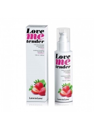 Съедобное согревающее массажное масло Love Me Tender Strawberry с ароматом клубники - 100 мл. - Love to Love - купить с доставкой в Севастополе