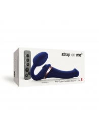 Синий безремневой страпон Multi Orgasm Size S с клиторальной стимуляцией - Strap-on-me - купить с доставкой в Севастополе