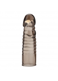 Дымчатая насадка-удлинитель Ribbed Realistic Penis Enhancing Sleeve Extension - 15,2 см. - BlueLine - в Севастополе купить с доставкой