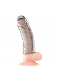 Текстурированная насадка на пенис Clear Textured Penis Enhancing Sleeve Extension - 16,5 см. - BlueLine - в Севастополе купить с доставкой