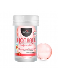 Лубрикант на масляной основе Hot Ball Beija Muito с ароматом клубники и шампанского (2 шарика по 3 гр.) - HotFlowers - купить с доставкой в Севастополе