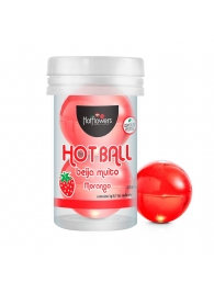 Лубрикант на масляной основе Hot Ball Beija Muito с ароматом клубники (2 шарика по 3 гр.) - HotFlowers - купить с доставкой в Севастополе