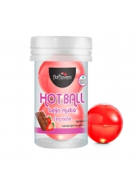 Лубрикант на масляной основе Hot Ball Beija Muito с ароматом шоколада и клубники (2 шарика по 3 гр.) - HotFlowers - купить с доставкой в Севастополе