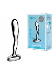 Стальной стимулятор простаты Stainless Steel Prostate Plug - 11,5 см. - b-Vibe - в Севастополе купить с доставкой