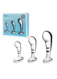 Набор из 3 стальных стимуляторов простаты Stainless Steel P-spot Training Set - b-Vibe - в Севастополе купить с доставкой