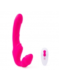 Розовый безремневой страпон на радиоуправлении Strapless Together - 22 см. - Together Toy - купить с доставкой в Севастополе