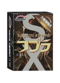 Суженные к основанию презервативы Sagami Xtreme COBRA - 3 шт. - Sagami - купить с доставкой в Севастополе