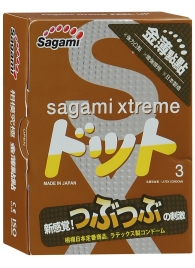 Презервативы Sagami Xtreme FEEL UP с точечной текстурой и линиями прилегания - 3 шт. - Sagami - купить с доставкой в Севастополе