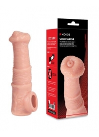 Телесная фантазийная насадка на член Cock Sleeve Size M - KOKOS - в Севастополе купить с доставкой