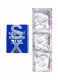 Розовые презервативы Sagami Xtreme FEEL FIT 3D - 3 шт. - Sagami - купить с доставкой в Севастополе