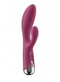 Малиновый вибратор-кролик Spinning Rabbit 1 с ротацией - 20 см. - Satisfyer