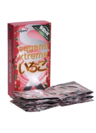 Презервативы Sagami Xtreme Strawberry c ароматом клубники - 10 шт. - Sagami - купить с доставкой в Севастополе