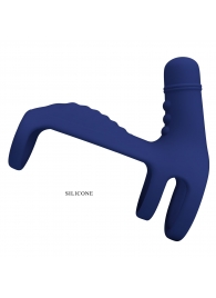 Синяя вибронасадка на пенис Vibrating Penis Sling - Baile - в Севастополе купить с доставкой