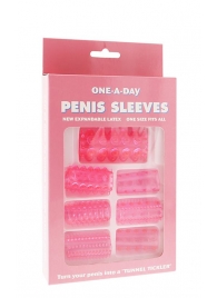 Набор из 7 розовых насадок на пенис ONE-A-DAY PENIS SLEEVES PINK - Seven Creations - в Севастополе купить с доставкой