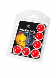 Набор из 6 шариков с массажным маслом Brazilian Balls с охлаждающим и разогревающим эффектом - Secret Play - купить с доставкой в Севастополе