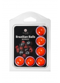 Набор из 6 шариков с массажным маслом Brazilian Balls с ароматом ягод - Secret Play - купить с доставкой в Севастополе