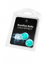 Набор из 2 шариков с массажным маслом Brazilian Balls с охлаждающим эффектом - Secret Play - купить с доставкой в Севастополе