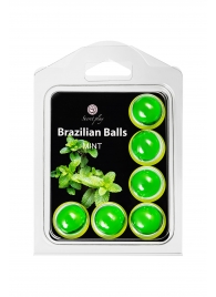 Набор из 6 шариков с массажным маслом Brazilian Balls с ароматом мяты - Secret Play - купить с доставкой в Севастополе