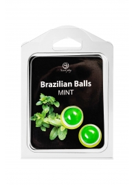 Набор из 2 шариков с массажным маслом Brazilian Balls с ароматом мяты - Secret Play - купить с доставкой в Севастополе