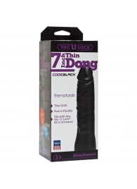 Насадка-фаллоимитатор для страпон-систем Vac-U-Lock CodeBlack 7 Inch Thin Dong - 18,3 см. - Doc Johnson - купить с доставкой в Севастополе