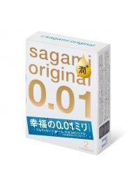 Увлажнённые презервативы Sagami Original 0.01 Extra Lub - 2 шт. - Sagami - купить с доставкой в Севастополе